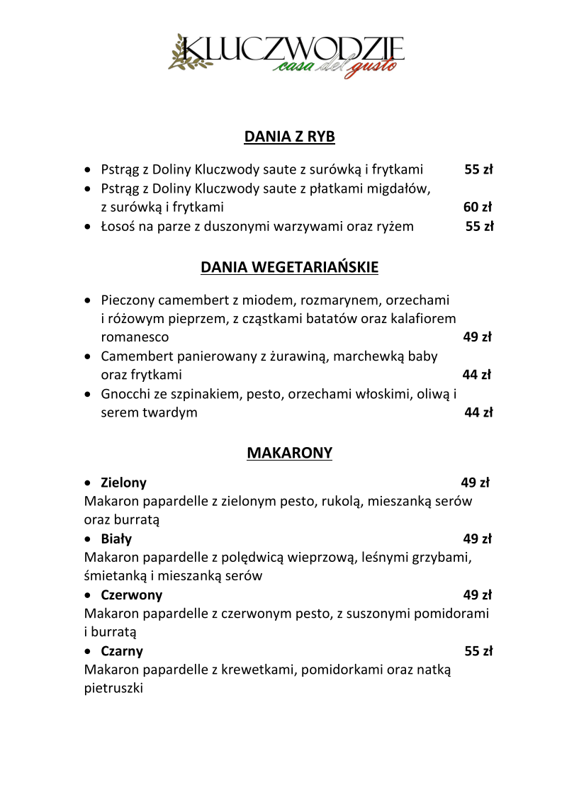 Menu Restauracja Kluczwodzie-1
